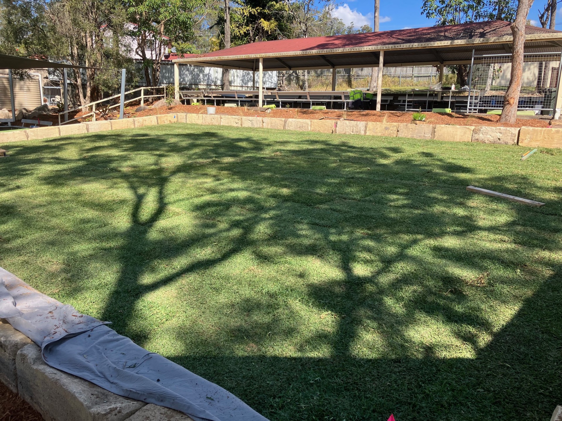 Completed turf field and retaining works at Range United Soccer Club.