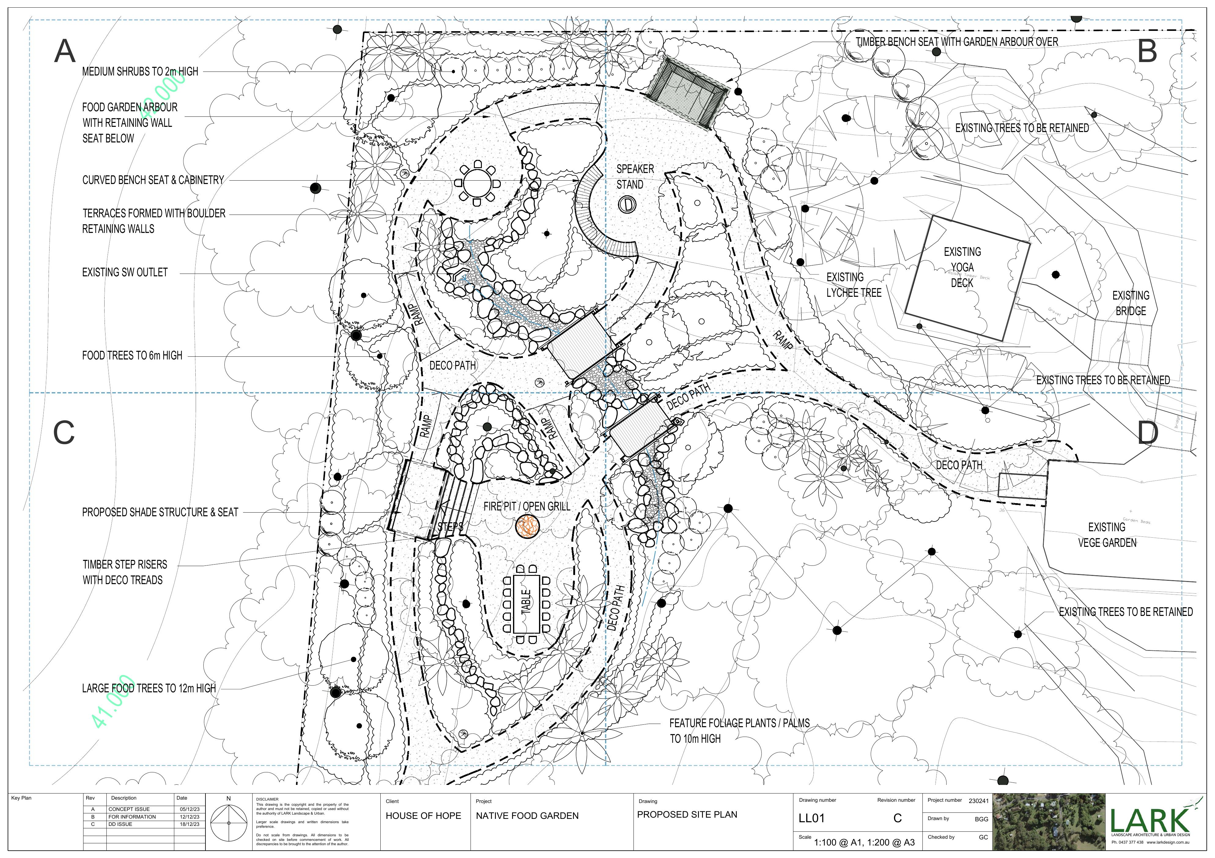 EndED House of Hope native food garden — plan sheet.
