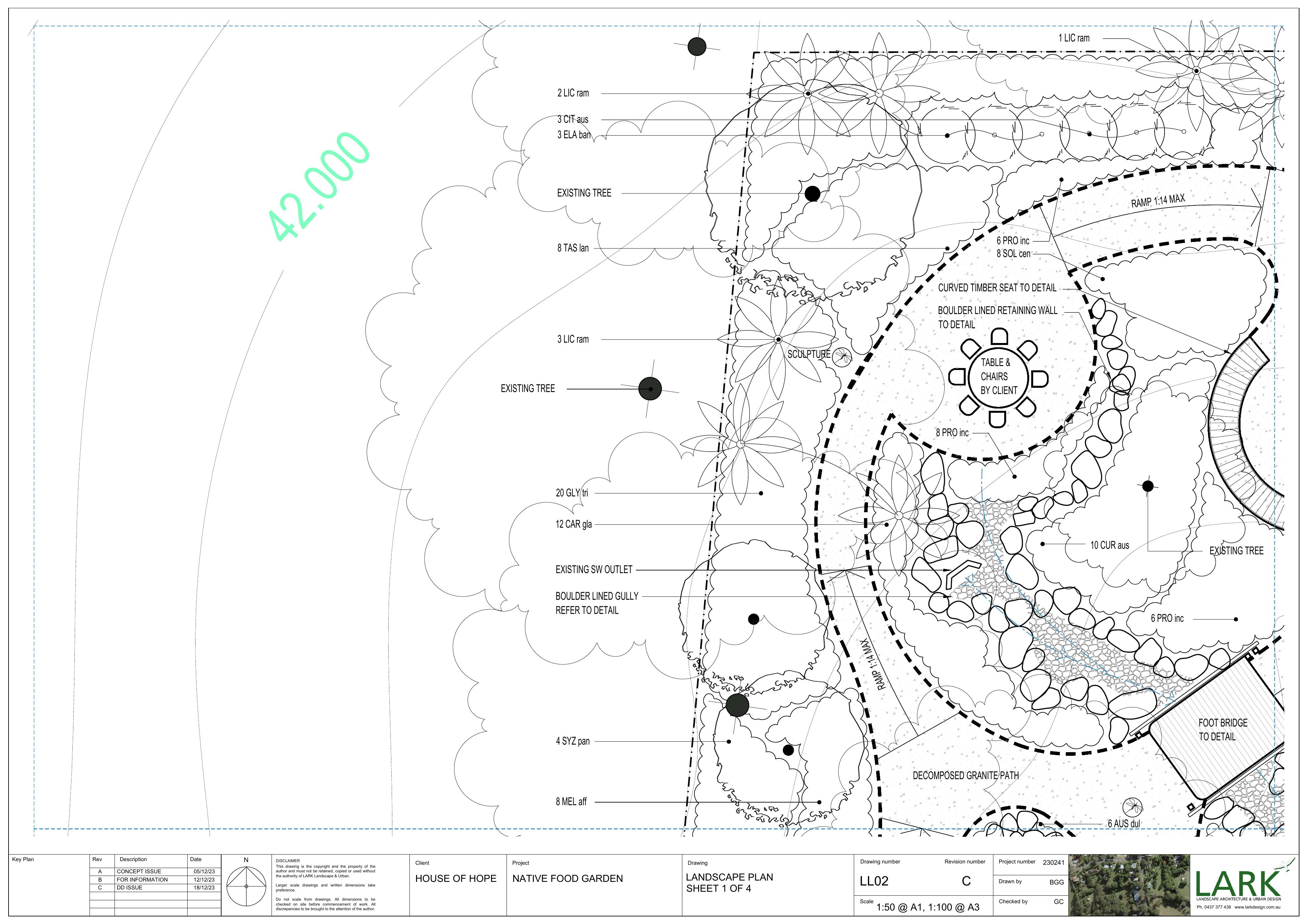EndED House of Hope native food garden — planting sheet.