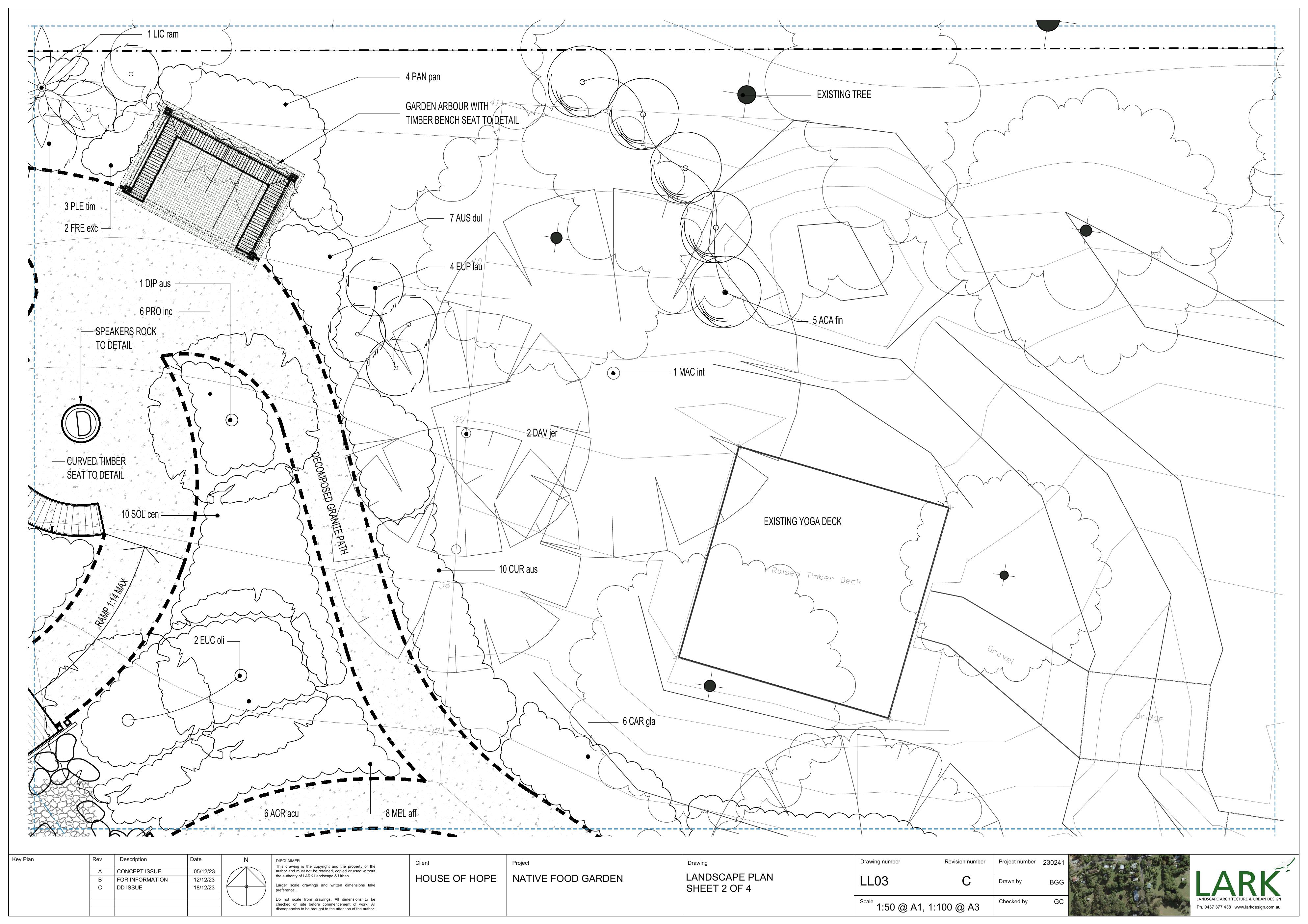 EndED House of Hope native food garden — detail sheet.