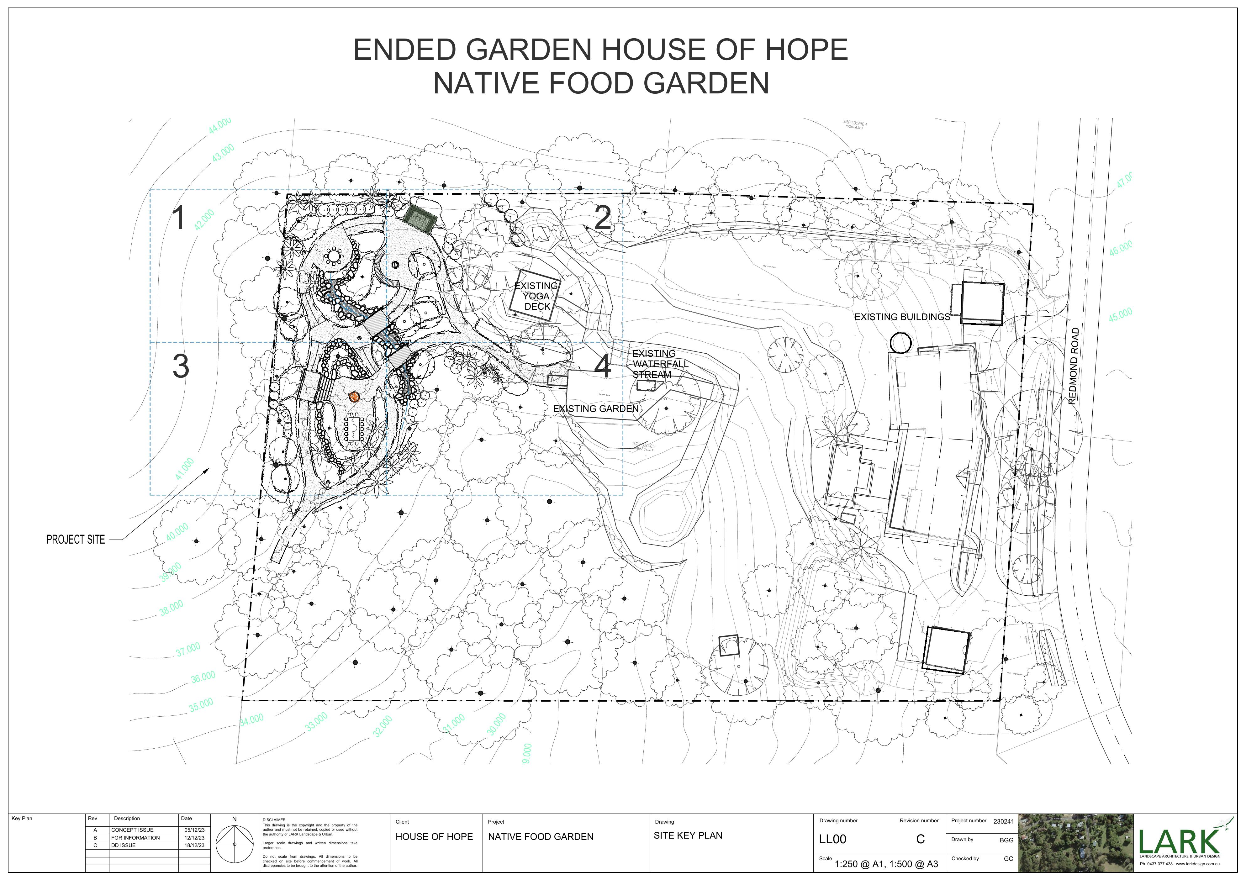 EndED House of Hope native food garden — issue C cover sheet.