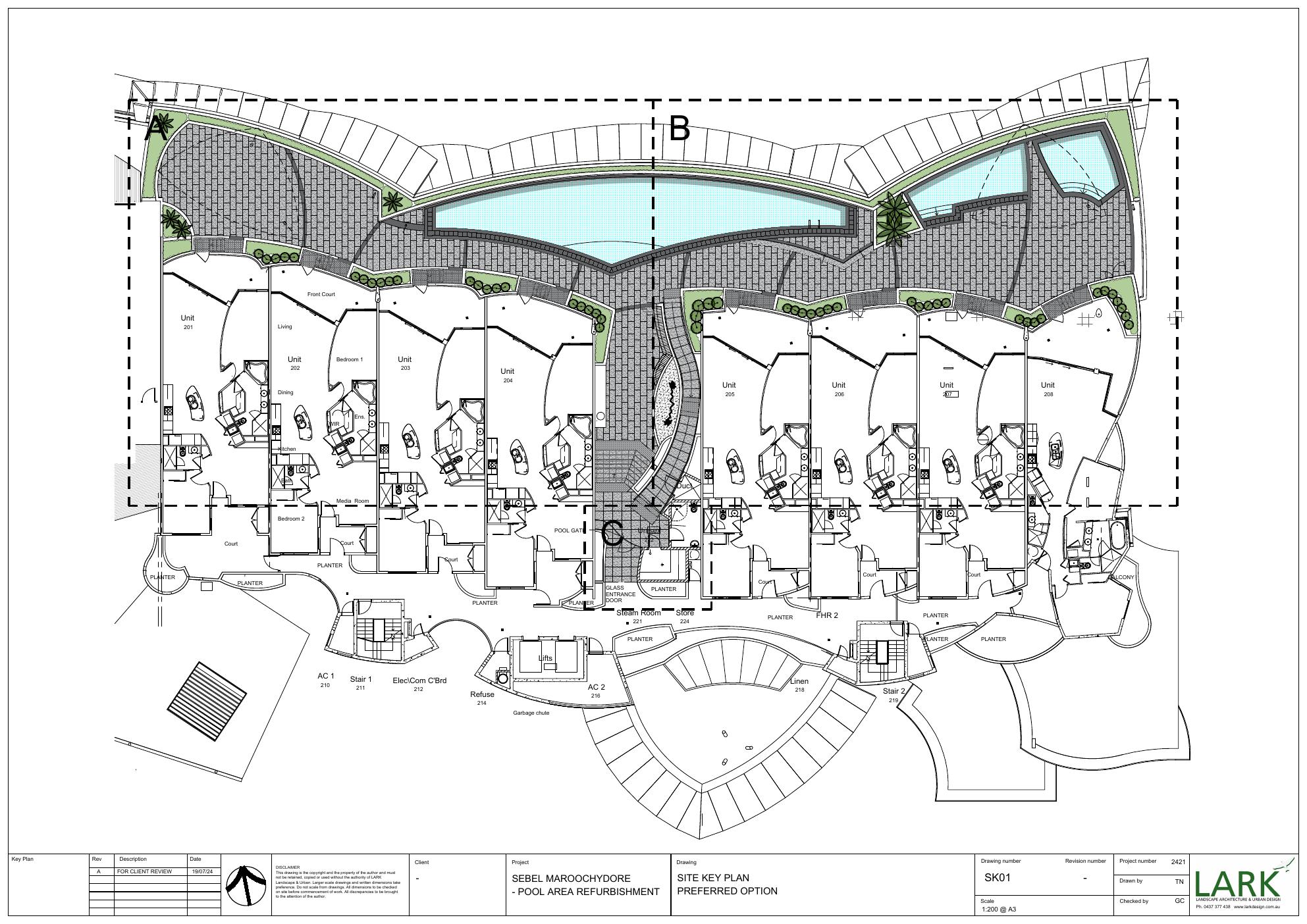 Sebel Maroochydore pool area refurbishment — sheet 1.