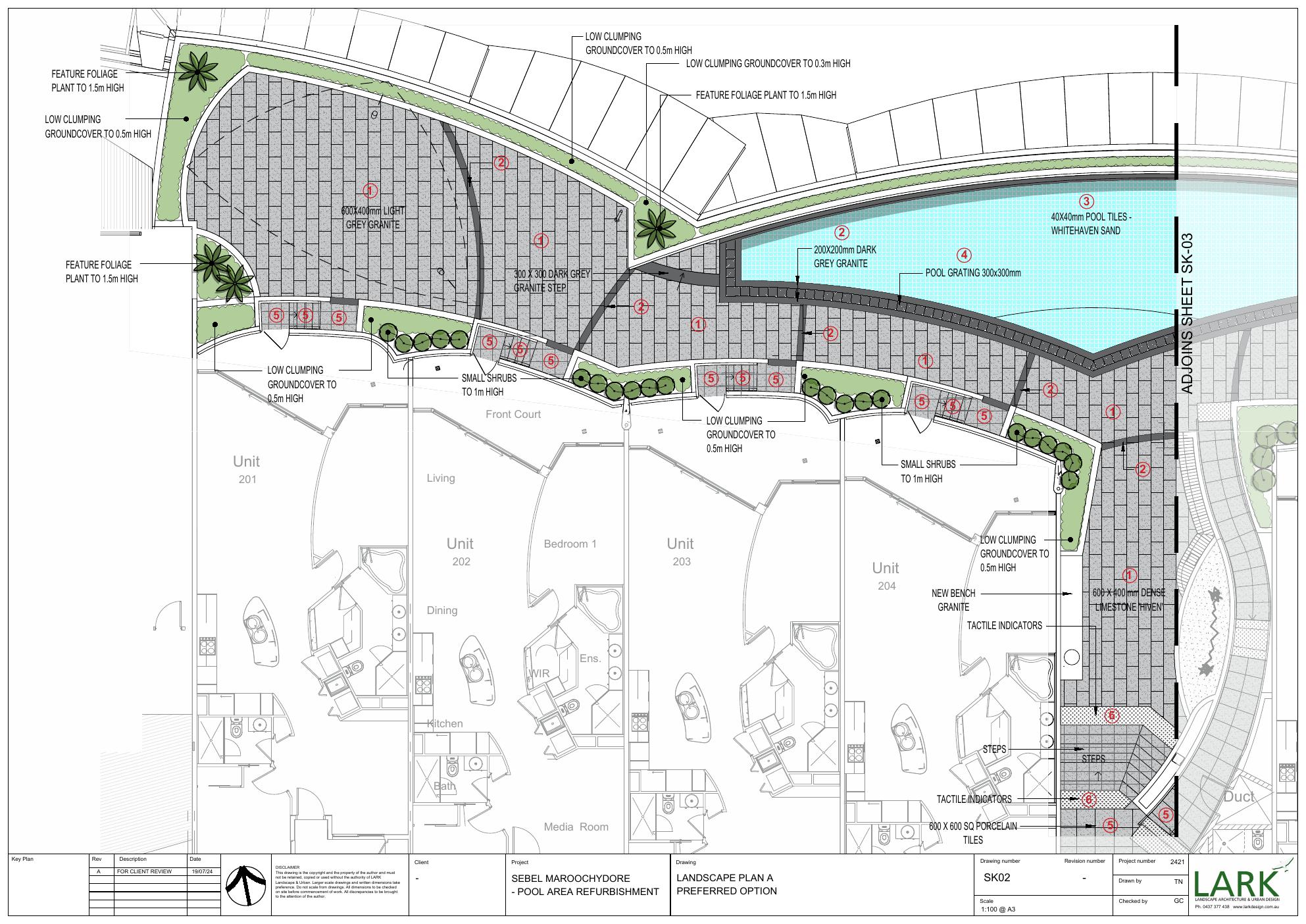 Sebel Maroochydore pool area refurbishment — sheet 2.